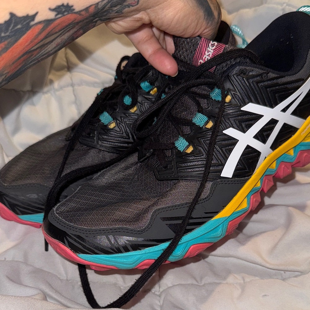 ASICS GEL-FujiTrabuco 8 trail running shoes in the Black Multi colorway Sz.9.5 W - Picture 14 of 16